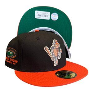 New Era Baltimore Orioles 59FIFTY Fitted Hat Cap Black Mascot Pack Size 7 1/4